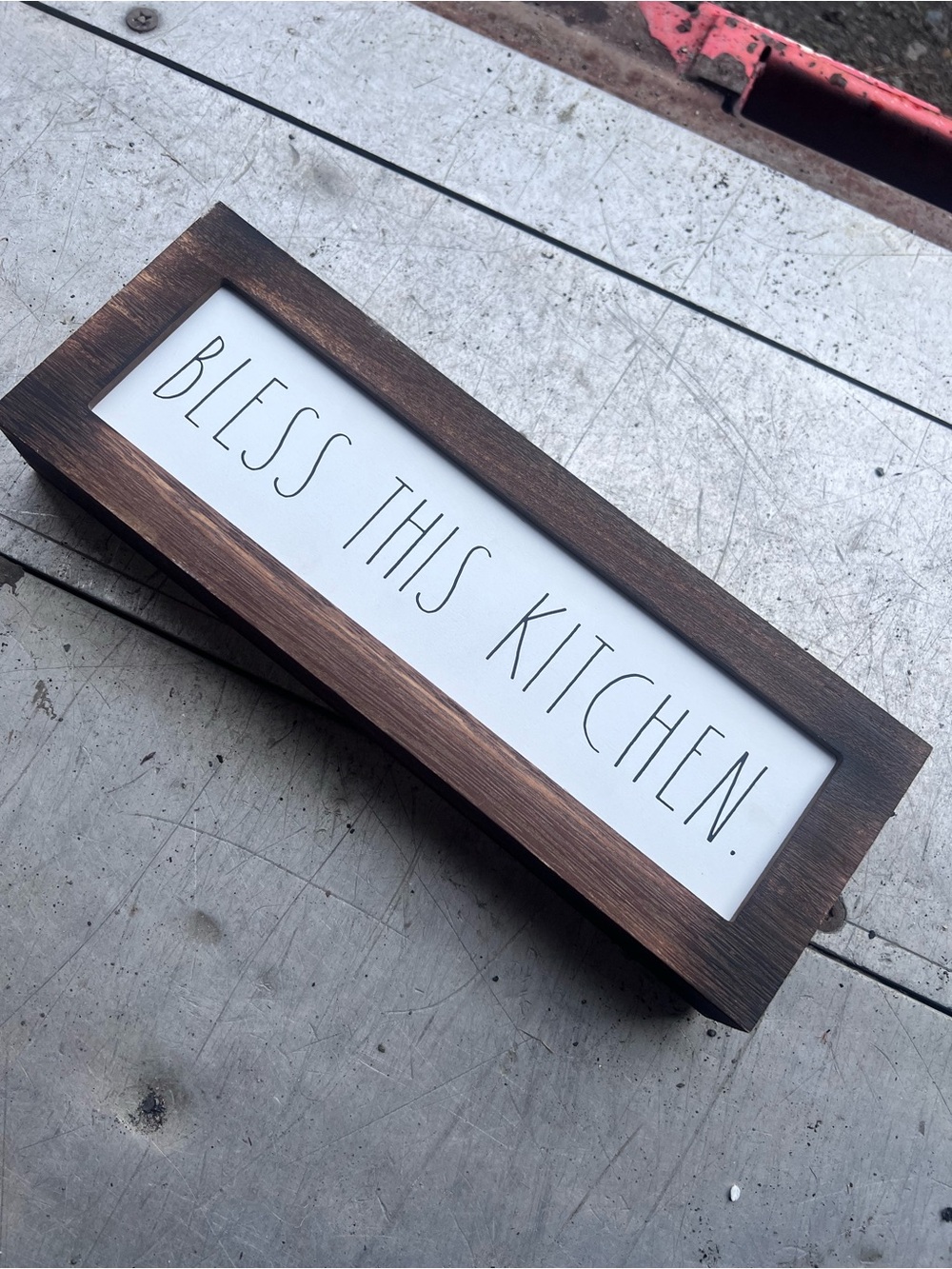Rae Dunn Brown Frame "Bless This Kitchen" Sign